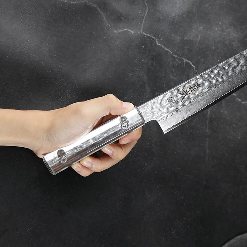 Shinbu Japanese Yanagiba Sushi Knife – 9.6" AUS-10 Stainless Steel Blade with Damascus Craftsmanship & Crystal ABS Handle | Ultra Sharp for Sashimi & Sushi