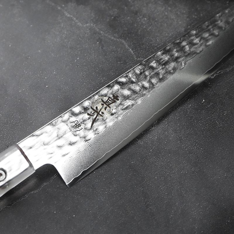 Shinbu Japanese Yanagiba Sushi Knife – 9.6" AUS-10 Stainless Steel Blade with Damascus Craftsmanship & Crystal ABS Handle | Ultra Sharp for Sashimi & Sushi