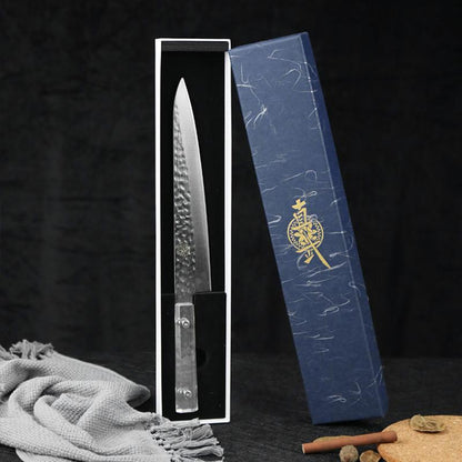 Shinbu Japanese Yanagiba Sushi Knife – 9.6" AUS-10 Stainless Steel Blade with Damascus Craftsmanship & Crystal ABS Handle | Ultra Sharp for Sashimi & Sushi