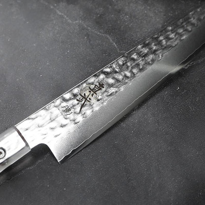 Shinbu Japanese Yanagiba Sushi Knife – 9.6" AUS-10 Stainless Steel Blade with Damascus Craftsmanship & Crystal ABS Handle | Ultra Sharp for Sashimi & Sushi